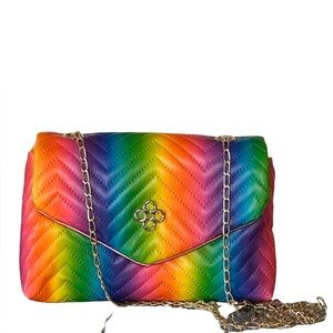 NWOT Rainbow Chevron Crossbody Bag